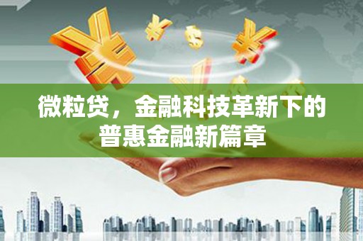 万年微粒贷，金融科技革新下的普惠金融新篇章