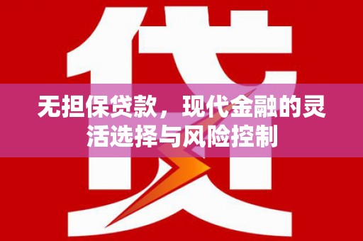 万年无担保贷款，现代金融的灵活选择与风险控制