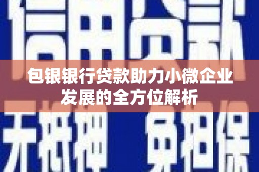 万年包银银行贷款助力小微企业发展的全方位解析