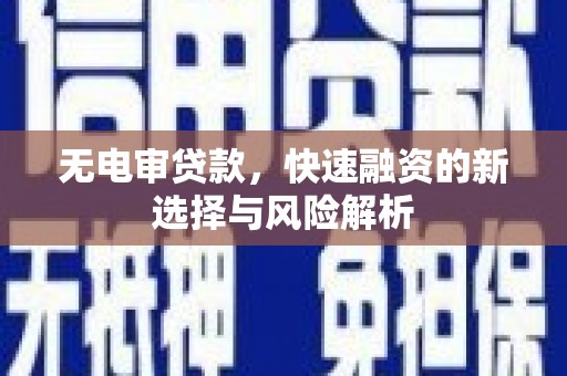 万年无电审贷款，快速融资的新选择与风险解析