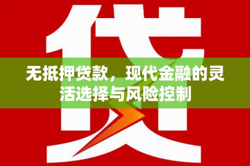 万年无抵押贷款，现代金融的灵活选择与风险控制