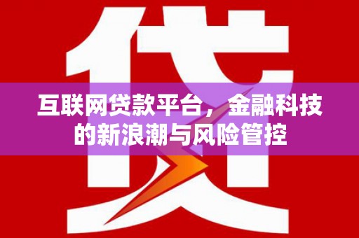 万年互联网贷款平台，金融科技的新浪潮与风险管控