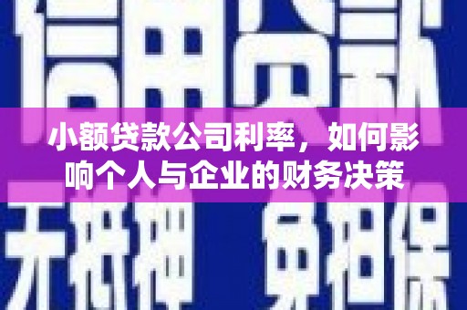 万年小额贷款公司利率，如何影响个人与企业的财务决策