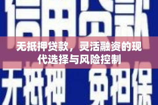 万年无抵押贷款，灵活融资的现代选择与风险控制