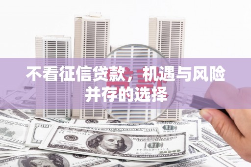 万年不看征信贷款，机遇与风险并存的选择